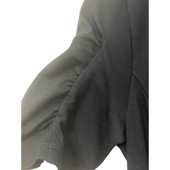 Cabi V-Neck Knee Length Dress Hidden Pockets Back Zip Ruched sleeves Size Medium - Picture 6 of 13